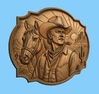 CNC & impression 3D cowboy avec cheval, STL haute qualité pour sculpture bois et décoration western