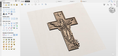 Fichier CNC & impression 3D croix Jésus Christ – bas-relief chrétien pour sculpture bois, décoration murale religieuse STL