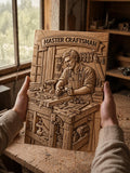Fichier CNC panneau Master Craftsman – bas-relief menuisier pour sculpture bois, décoration murale atelier et bois STL