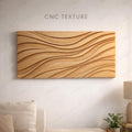 Fichier CNC panneau texture bois motif vague – bas-relief pour sculpture bois, design surface murale et décoration moderne STL