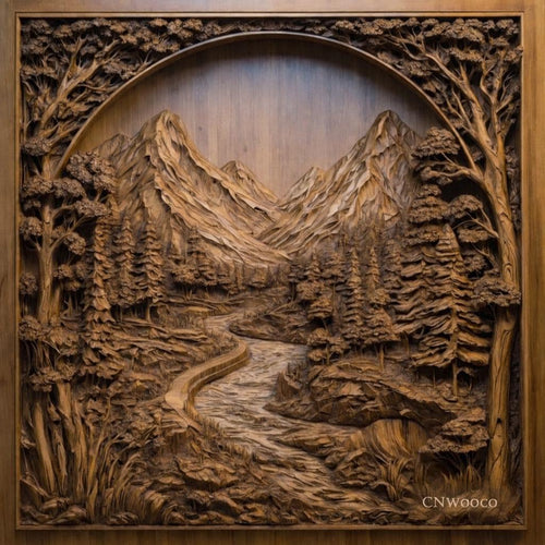 Fichier CNC paysage bas-relief 3D – STL pour routeur CNC, VCarve/Aspire – décoration murale numérique