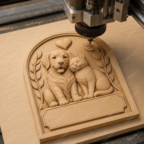 CNC & impression 3D plaque chien et chat à personnaliser, fichier STL très haute qualité
