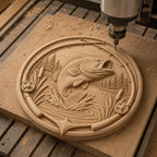 CNC & impression 3D poisson bass pêche, relief fishing STL haute qualité pour sculpture bois et décoration lodge
