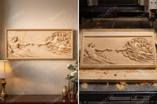 Fichier CNC Création d’Adam – bas-relief bois inspiré Renaissance pour sculpture CNC, décoration murale religieuse STL