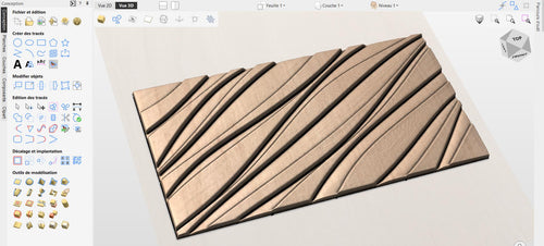 Fichier CNC panneau texture bois vague moderne – bas-relief motif pour sculpture bois, design façade meuble et décoration murale STL