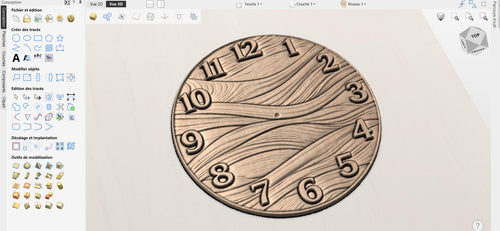 Fichier CNC horloge abstraite moderne – bas-relief 3D pour sculpture bois, décoration murale design STL