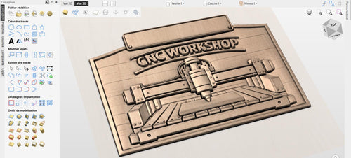 Fichier CNC panneau Workshop à personnaliser – plaque avec nom sur mesure pour sculpture bois et décoration d’atelier STL