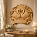 CNC & impression 3D relief cygnes amoureux, fichier mariage pour gravure bois, STL de haute qualité, à personnaliser