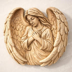 CNC-Datei Schutzengel-Flügel, Holz-Basrelief Gedenkstätte, spirituelle Wanddekoration, Holzskulptur, 3D STL-Graviermodell