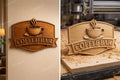 CNC-Datei für Coffee Bar-Schild, Holz-Flachrelief rustikales Café, Wanddekoration Küche, Barista-Geschenk, 3D-STL-Gravurvorlage