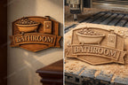CNC-Datei Badezimmerpaneel, rustikale Badewanne Relief, Wanddekoration, Badezimmer-Schild, 3D STL-Graviermodell