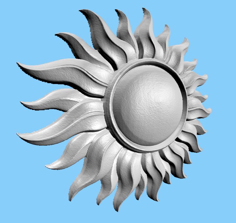 CNC Datei Sonne – 3D Solar-Basrelief für Holzskulptur, Wanddekoration STL
