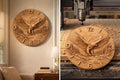 Fichier CNC horloge aigle américain – bas-relief drapeau USA pour sculpture bois, décoration murale patriotique STL