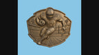Relief football américain joueur 27, CNC & impression 3D, fichier STL, STL de très haute qualité
