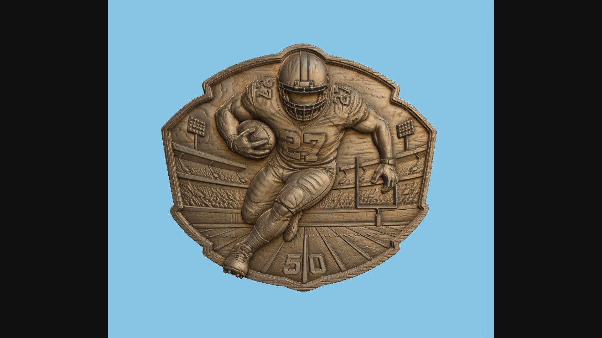 Relief football américain joueur 27, CNC & impression 3D, fichier STL, STL de très haute qualité