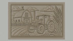 Fichier CNC & impression 3D paysage agricole, tracteur, grange, silo, épis de blé, haute qualité relief STL