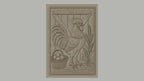 Fichier CNC & impression 3D coq, panier d'œufs et épis de blé, haute qualité relief STL