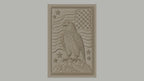 Fichier CNC & impression 3D aigle américain avec drapeau et étoiles, haute qualité relief STL
