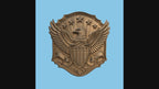 CNC & impression 3D aigle américain avec bouclier patriotique, relief mural bois pour carving, fichier STL