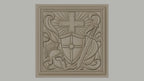 Fichier CNC & impression 3D bouclier croix et épée, casque médiéval, haute qualité relief STL