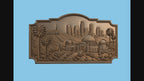 CNC & impression 3D relief Hollywood Los Angeles, skyline, observatoire Griffith, palmiers, fichier STL haute qualité