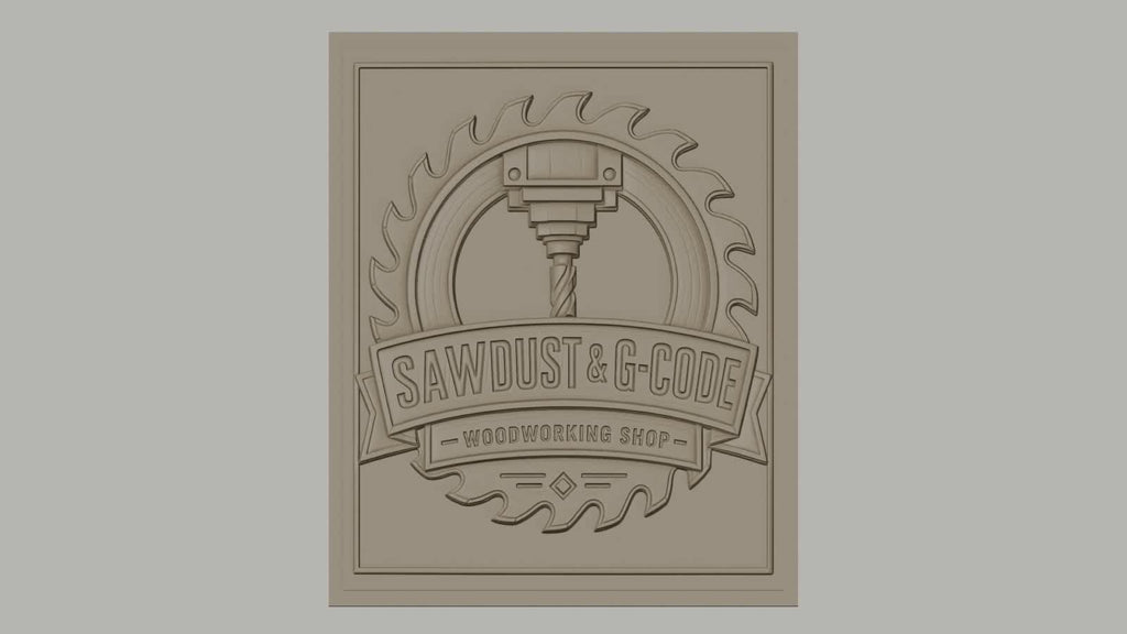 Fichier CNC & impression 3D logo scie circulaire et fraise, atelier de menuiserie haute qualité relief STL