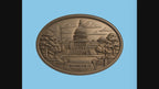 CNC & impression 3D relief Washington D.C., Capitole américain, monuments USA, plaque ovale sculpture bois fichier STL haute qualité