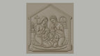 Fichier CNC & impression 3D famille en prière chrétienne, scène religieuse avec croix et enfants, haute qualité relief STL