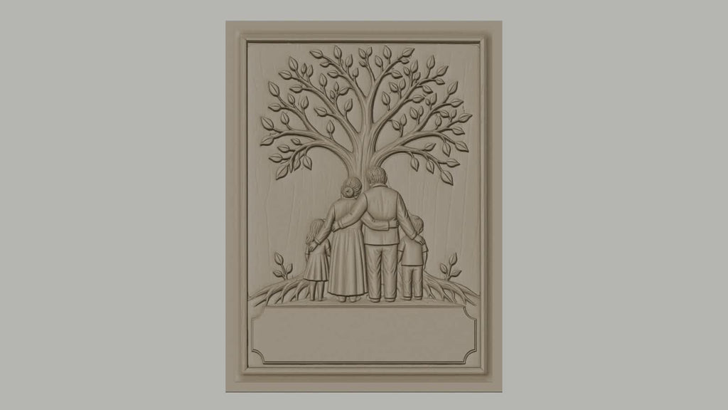 Fichier CNC & impression 3D arbre de vie famille enfants haute qualité relief STL