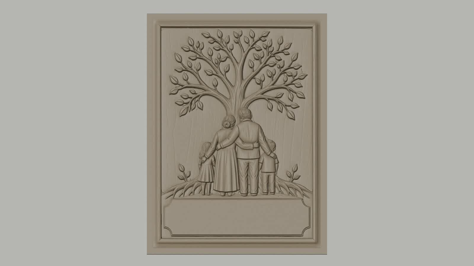 Fichier CNC & impression 3D arbre de vie famille enfants haute qualité relief STL