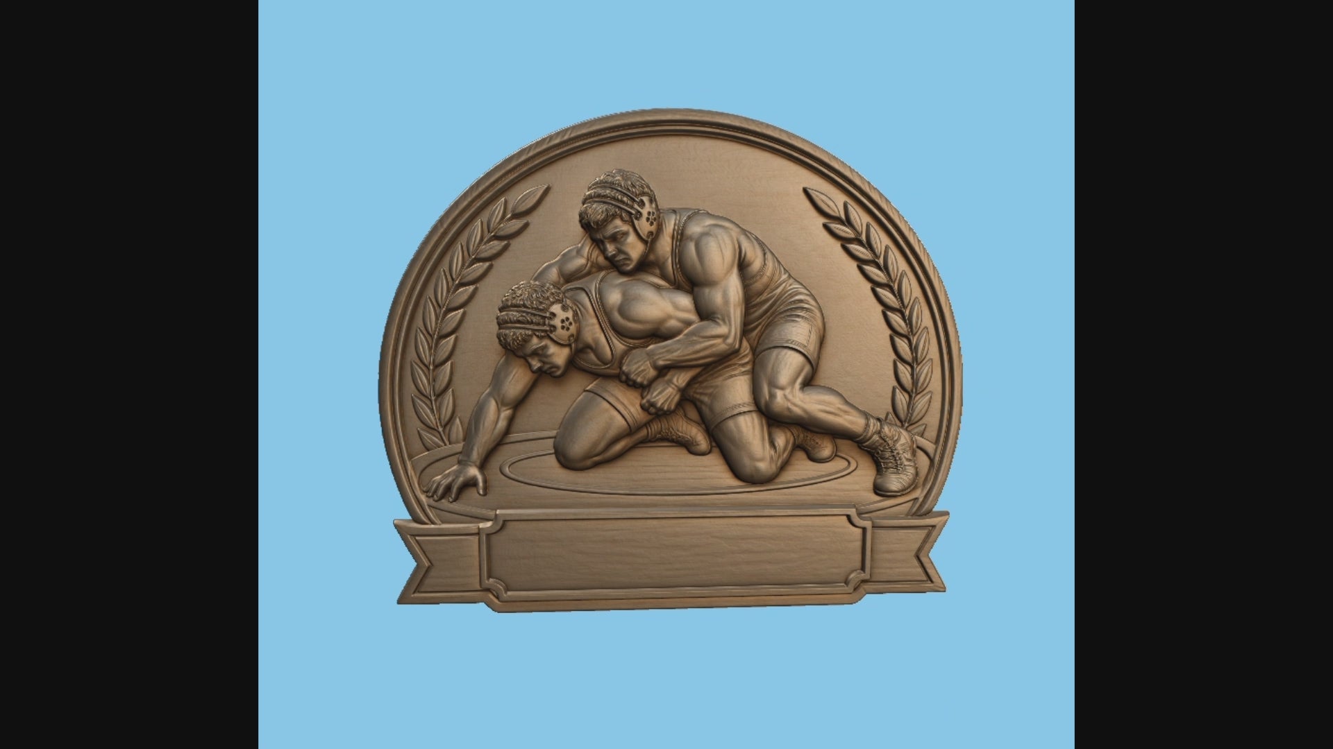 Relief lutte trophée à personnaliser CNC & impression 3D, fichier STL sport combat, STL de très haute qualité
