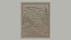 Fichier CNC & impression 3D nature sauvage, ours, rivière, montagnes, pins, haute qualité relief STL