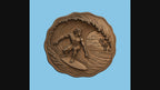 Relief surfeur vague tropicale, CNC & impression 3D, fichier STL, STL de très haute qualité