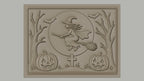Fichier CNC & impression 3D Halloween, sorcière volante, citrouilles, chauves-souris, tombe, haute qualité relief STL