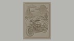 Fichier CNC & impression 3D moto sur route désertique, relief paysage cactus haute qualité relief STL