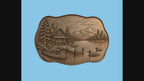CNC & impression 3D chalet au bord du lac, relief bois nature cabine montagne canoë, fichier STL très haute qualité
