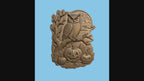 Relief chouette Halloween CNC & impression 3D, citrouilles, pleine lune et feuilles d’automne, fichier STL haute qualité