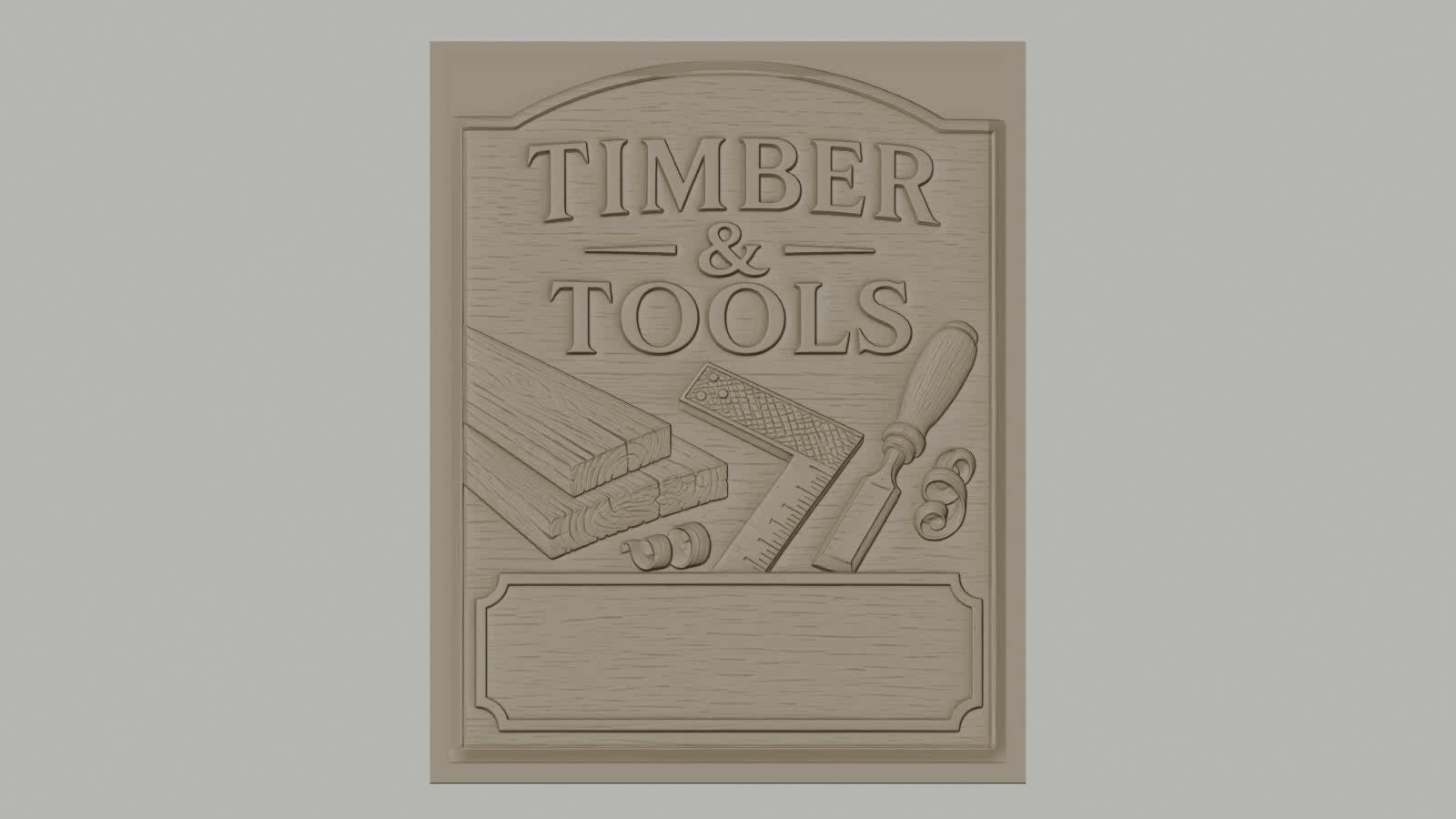 Fichier CNC & impression 3D thème bois et outils, planche, équerre, ciseau à bois, copeaux, haute qualité relief STL
