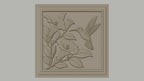 Fichier CNC & impression 3D colibri et fleurs, relief nature et botanique, haute qualité relief STL