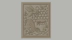 Fichier CNC & impression 3D thème abeille, ruche, pot de miel, fleurs et alvéoles, haute qualité relief STL