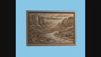 CNC & impression 3D relief canyon désertique, rivière, falaises et paysage western, sculpture bois fichier STL