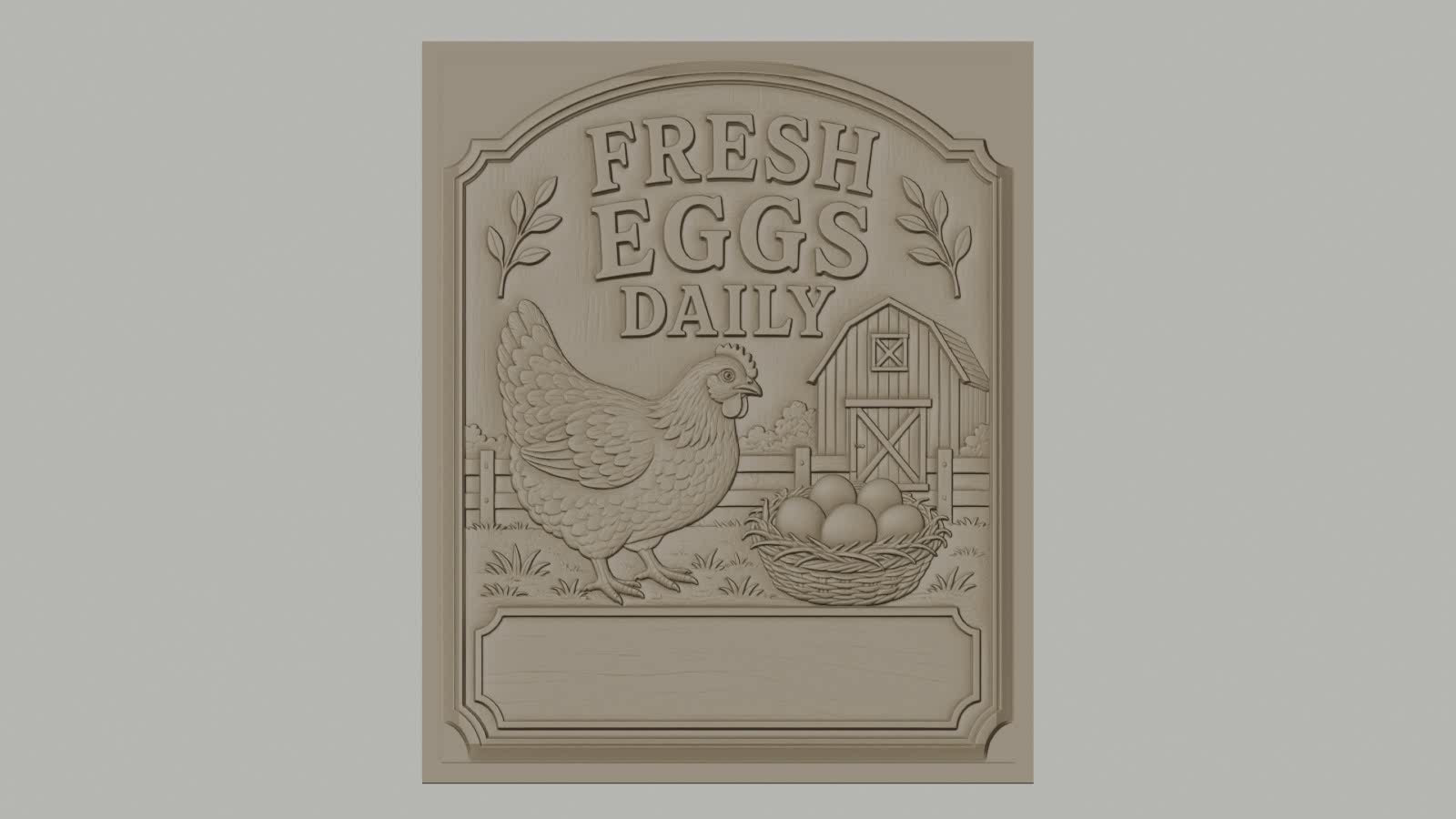 Fichier CNC & impression 3D poule, panier d'œufs, ferme, haute qualité relief STL