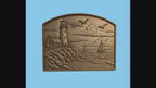CNC & impression 3D relief phare côtier, voiliers, rochers et mer, sculpture bois fichier STL de haute qualité