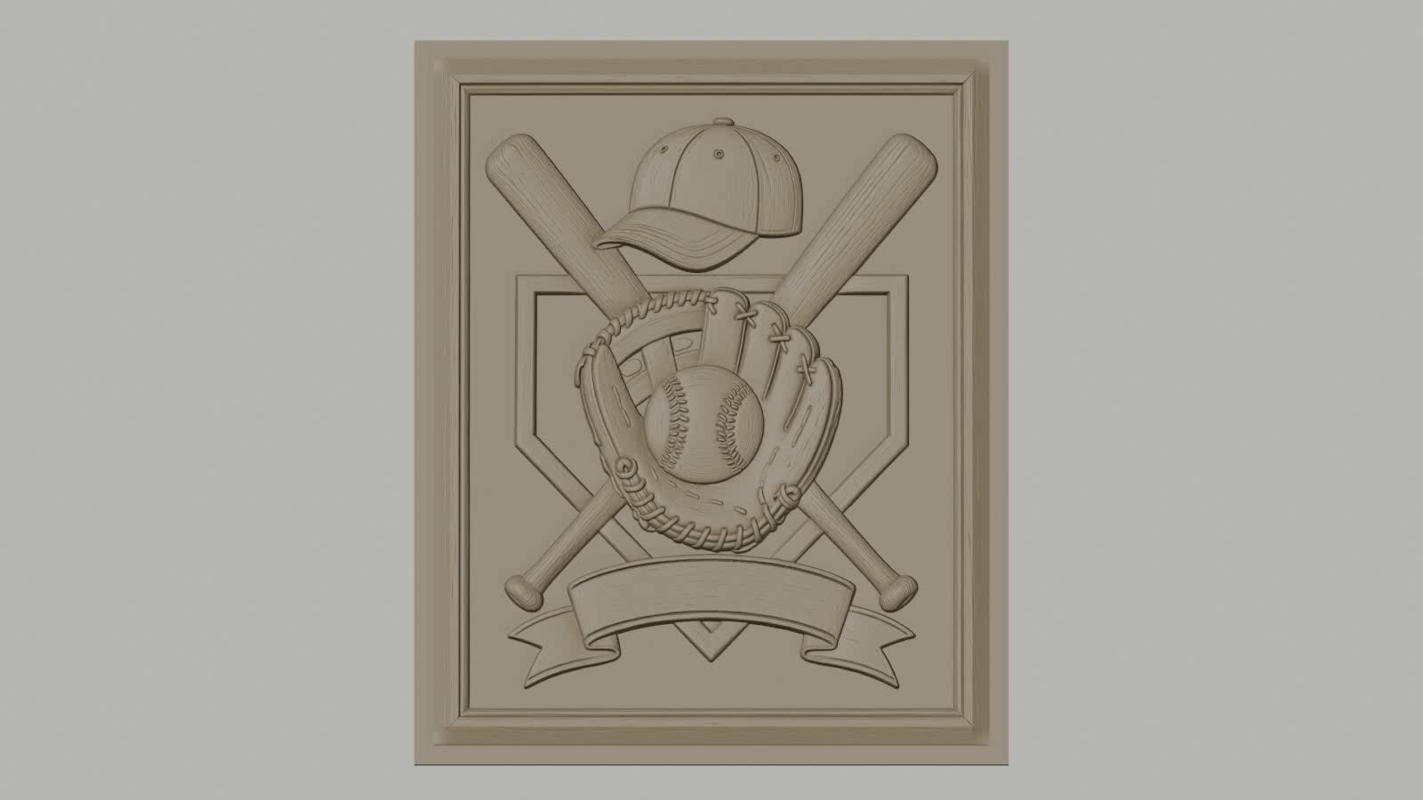 Fichier CNC & impression 3D baseball, batte, gant et casquette, haute qualité relief STL