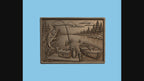 CNC & impression 3D scène de pêche au lac, poisson, barque et ponton, relief bois décor chalet, fichier STL très haute qualité