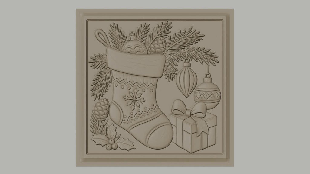 Fichier CNC & impression 3D Noël, chaussette de Noël, décorations, cadeau, haute qualité relief STL