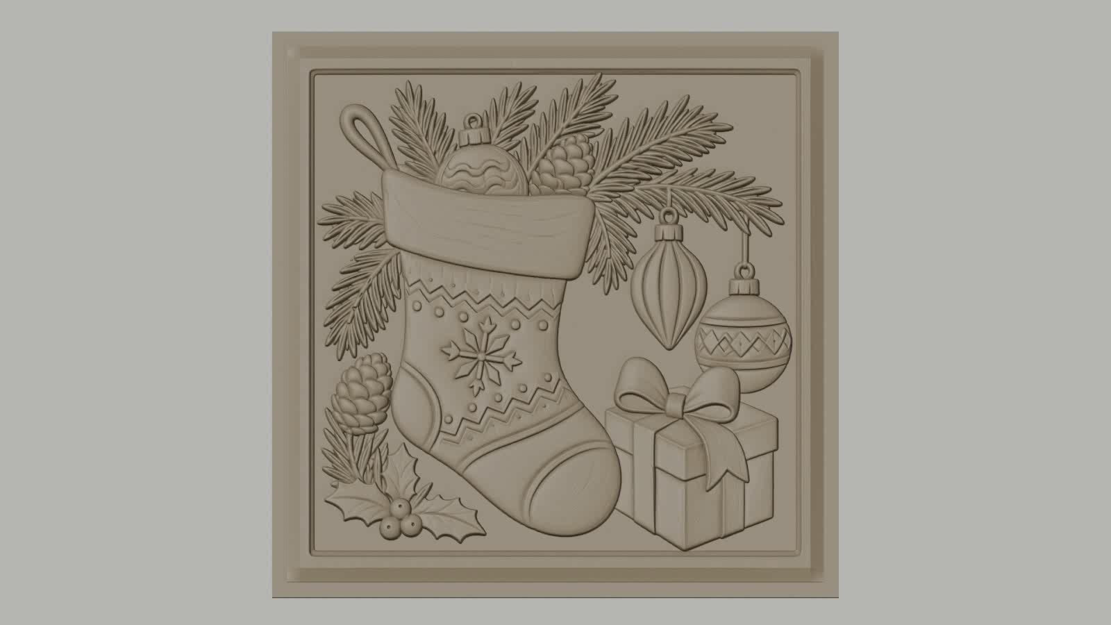 Fichier CNC & impression 3D Noël, chaussette de Noël, décorations, cadeau, haute qualité relief STL