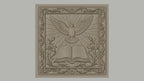Fichier CNC & impression 3D colombe sacrée, livre ouvert fleurs et cadre ornemental, haute qualité relief STL