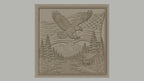 Fichier CNC & impression 3D nature américaine, aigle américain, drapeau USA, paysage montagne, chalet, haute qualité relief STL