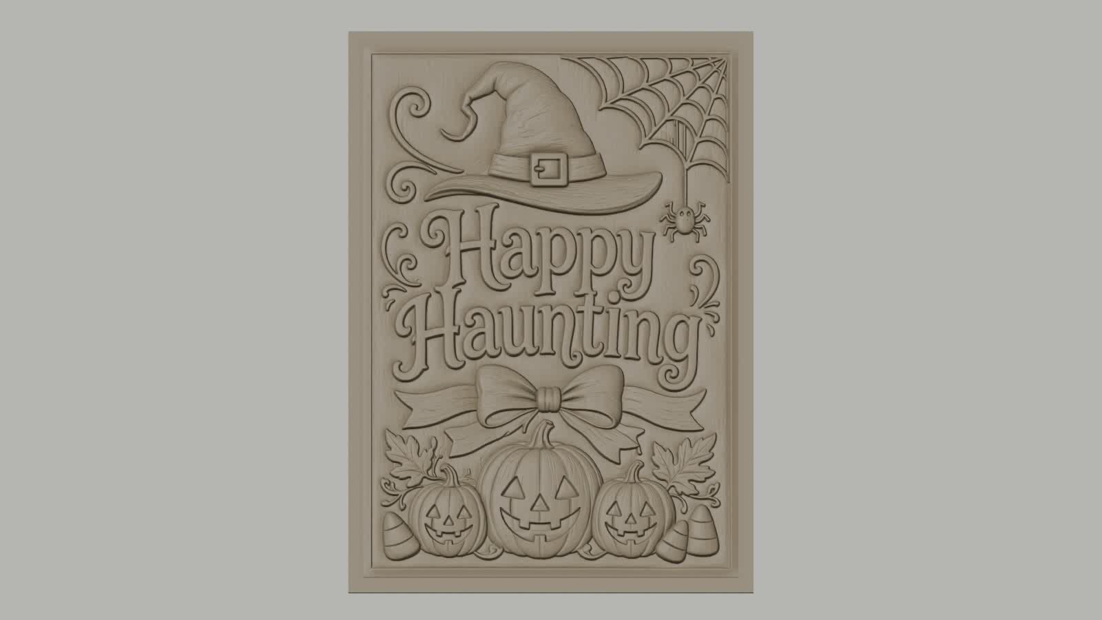 Fichier CNC & impression 3D Halloween, citrouilles, chapeau de sorcière, toile d'araignée, haute qualité relief STL